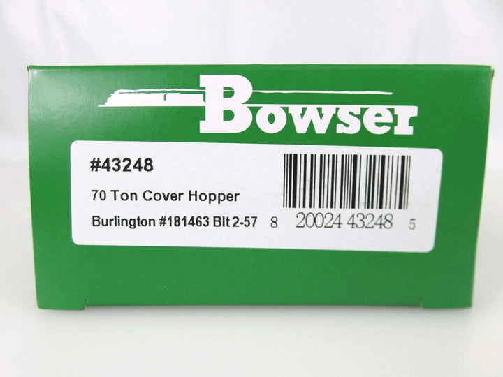 Bowser #43248 HO Scale 70-Ton 2-Bay Covered Hopper Burlington #181463 NIB image 2