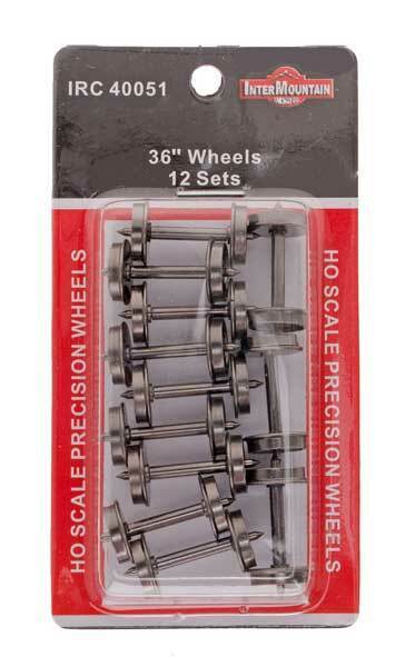 Intermountain #40051 36 Inch Metal Wheelsets 12 Pack .110" Tread Width NIB image 0