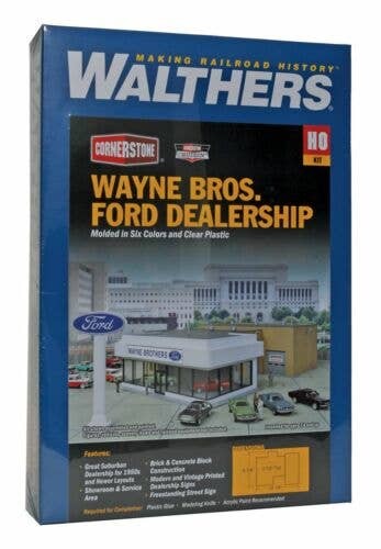 Walthers Cornerstone 933-3483 HO Scale Wayne Bros. Ford Dealership Kit NIB