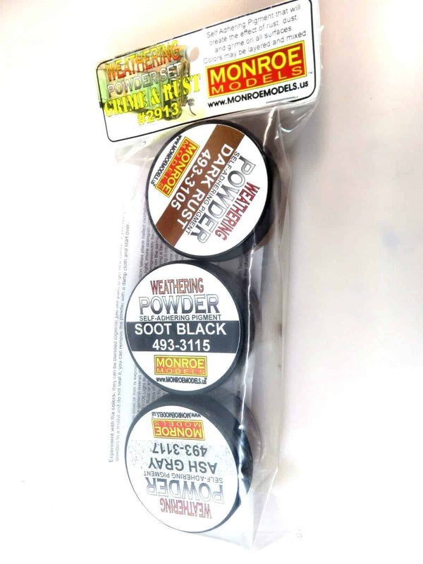 Monroe Models 2913 Weathering Powder Three Color Set Grime and Rust image 0
