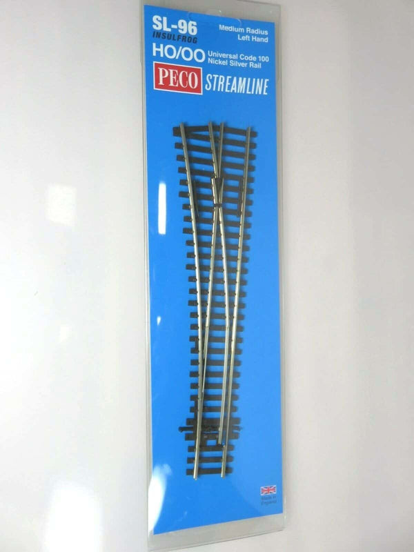Peco Streamline HO SL96 Code100 Track Insulfrog Medium Radius Turnout Left Hand image 0