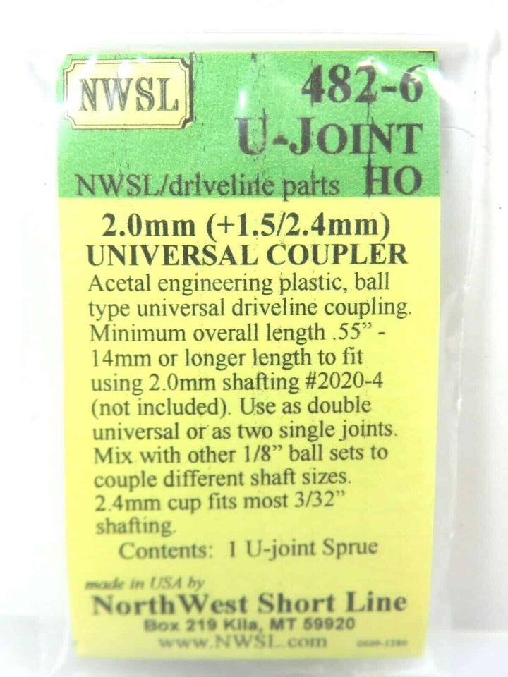 Northwest Short Line NWSL 482-6 Driveline Universal Connector 2.4mm 2.0mm 1.5mm image 2