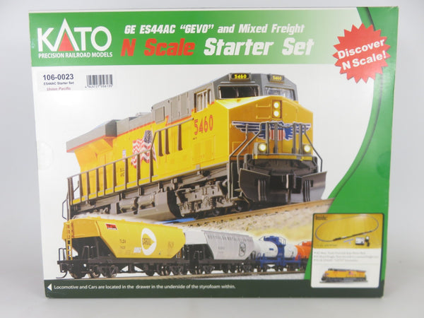 Kato 106-0023 N Scale Union Pacific GE ES44AC "Gevo" Mixed Freight Unitrack Set