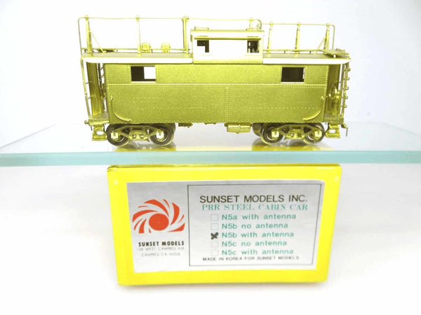 Sunset Models Brass HO Scale PRR Pennsylvania Railroad N5b Caboose W/Antenna image 0