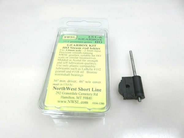 Northwest Short Line #151-6 NWSL 0.3 Mod 36-1 Non Idler Gearbox Kit 3mm Axle NIB