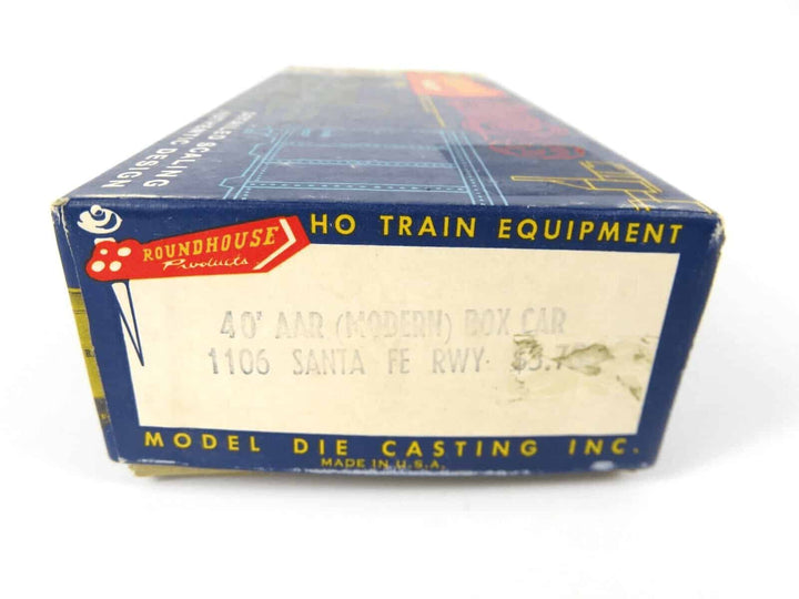 Roundhouse 1106 HO Scale 40' AAR Boxcar ATSF Santa Fe Unassembled Kit NOS image 1