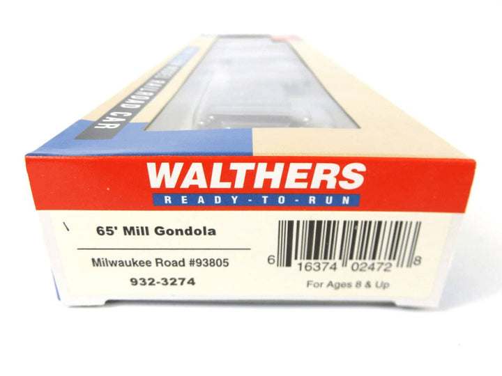 Walthers 932-3274 HO Scale 65' Mill Gondola Milwaukee Road #93805 NIB image 2
