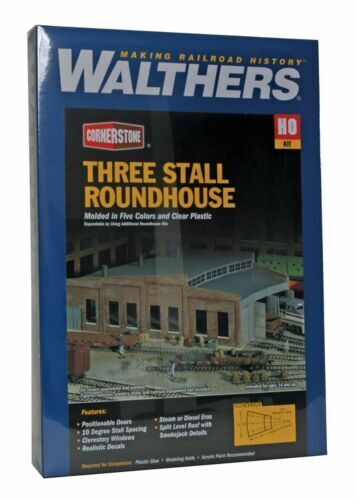 Walthers Cornerstone #933-3041 HO ScaleThree Stall Roundhouse Kit NIB image 0