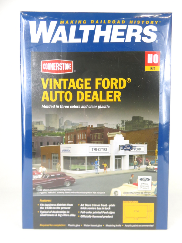 Walthers Cornerstone 933-3490 HO Scale Vintage Ford Auto Dealer Kit NIB