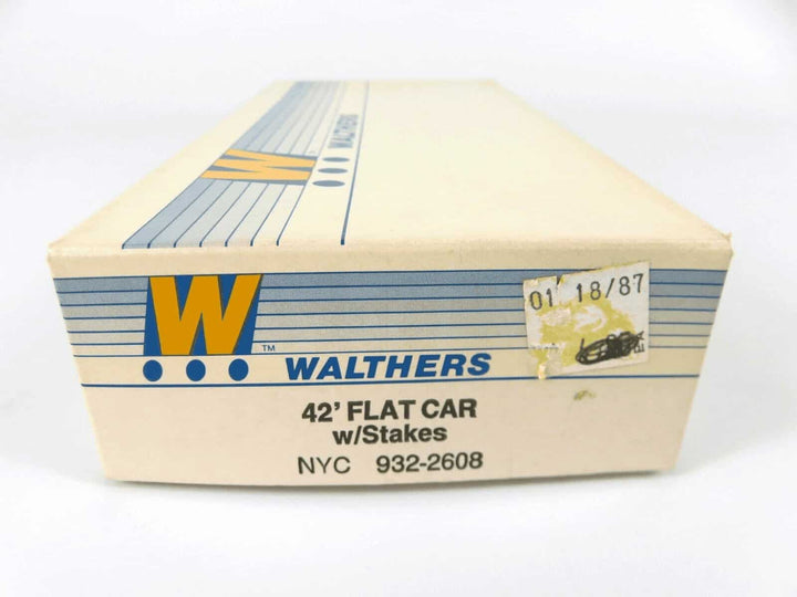 Walthers 932-2608 HO Scale NYC New York Central 42' Flat Car W/Stakes Kit NOS image 1