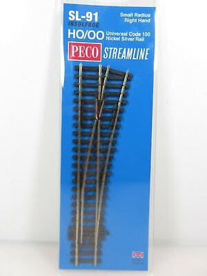 Peco HO SL-91 Code 100 Track Insulfrog Small Radius Turnout Right Hand image 0
