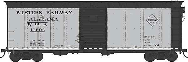 Bowser #43180 HO Scale 40' Boxcar Western Railway of Alabama Road #17628 image 0