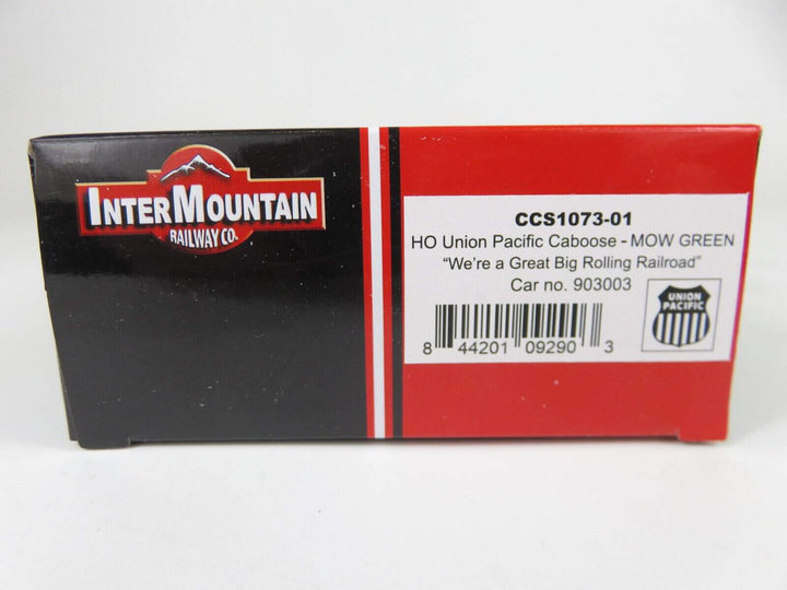 Intermountain CCS1073-01 HO Scale Union Pacific Caboose With Slogan MOW Green image 3