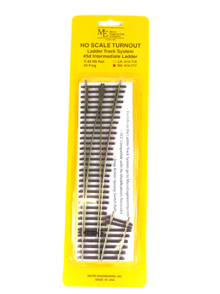 Micro Engineering Code 83 Micro Engineering HO 14-717 Code 83 Ladder Track System #5D Right Hand ...