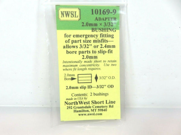 Northwest Short Line 10169-9 NWSL Shaft Adapter Bushing 2.0mm ID X 2.4mm OD
