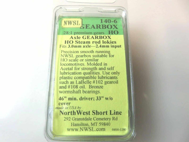 Northwest Short Line #140-6 NWSL 0.3 Mod 28-1 Non-Idler Gearbox Kit 3mm Axle NIB image 1