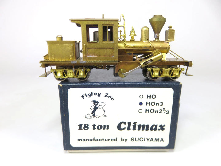 Flying Zoo Brass HOn3 Scale 18 Ton Climax Steam Logging Locomotive