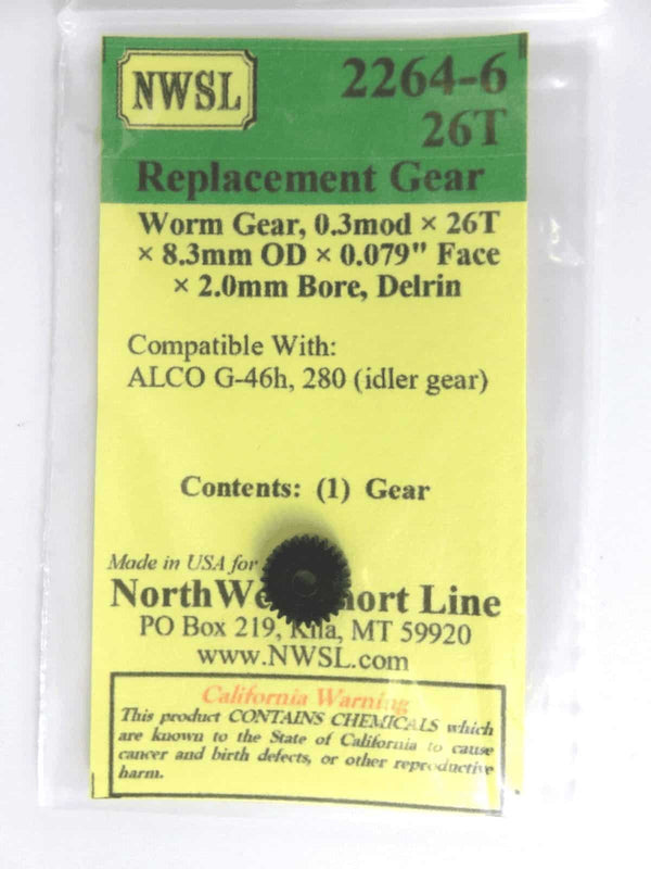 Northwest Short Line NWSL 2264-6 26 Tooth Worm Gear Delrin image 0