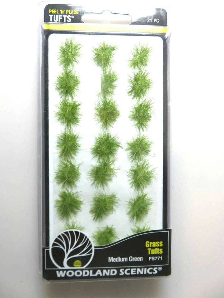 Woodland Scenics FS771 Medium Green Grass Peel 'n' Place Tufts image 0