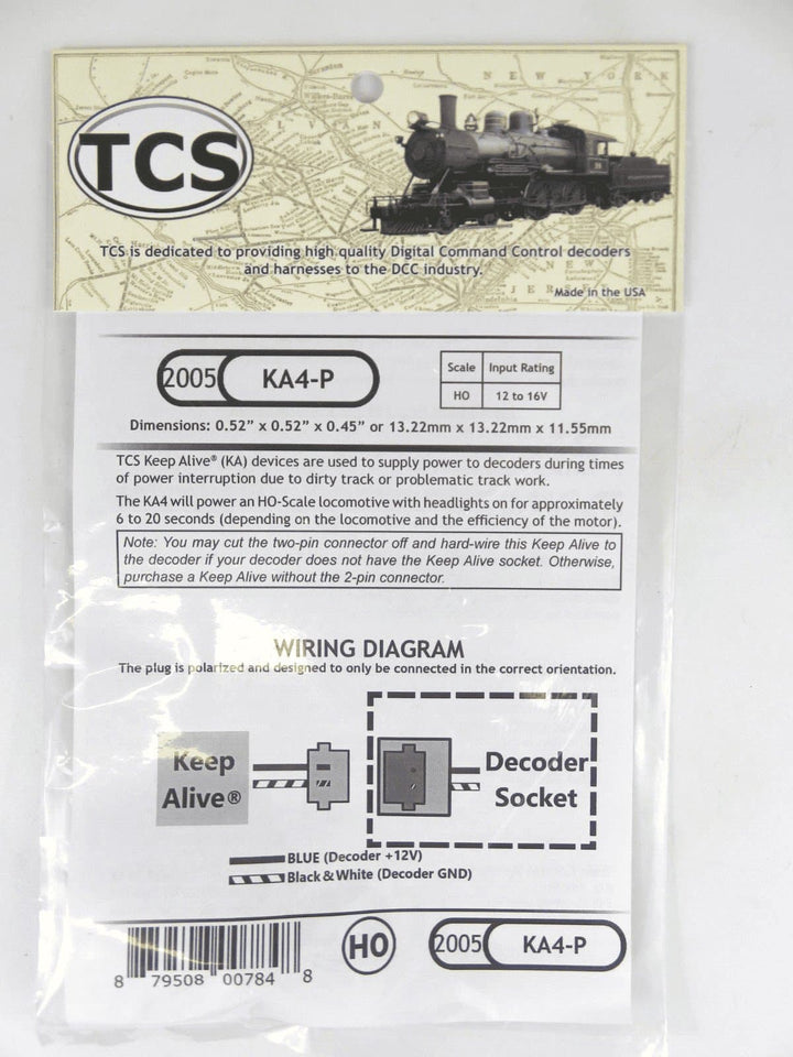 Train Control Systems TCS #2005 KA4-P Keep Alive Power Supply HO Scale image 1