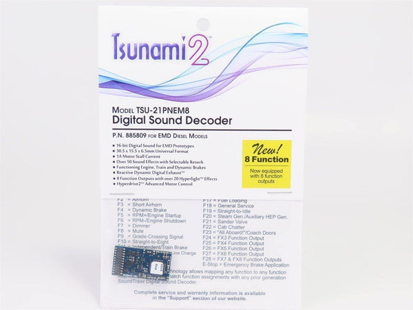 SoundTraxx 885809 TSU-21PNEM8 21-pin Tsunami 2 Sound Decoder EMD Diesel image 0
