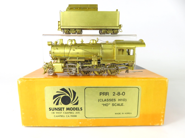 Sunset Brass HO Scale PRR Pennsylvania Railroad 2-8-0 Class H10 Steam Locomotive