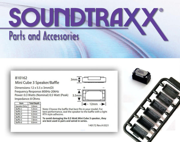 SoundTraxx 810162 Speaker, Mini Cube 3 Oval Speaker/Baffle Kit 12.5X5.5X3mm image 0