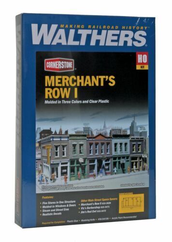 Walthers Cornerstone #933-3028 HO Scale Merchant's Row I Kit NIB image 0