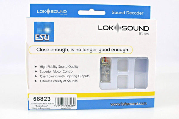 ESU 58823 LokSound V5 micro DCC *BLANK* Sound Decoder W/ Open Wires HO/N Scale image 0