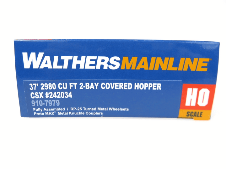 Walthers 910-7979 HO Scale CSX 37' 2980 cu ft. 2-Bay Covered Hopper #242034 image 2