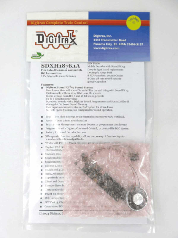 Digitrax SDXH187K1A HO Scale Sound Decoder Fits Kato AC4400 Diesel Locomotives image 0