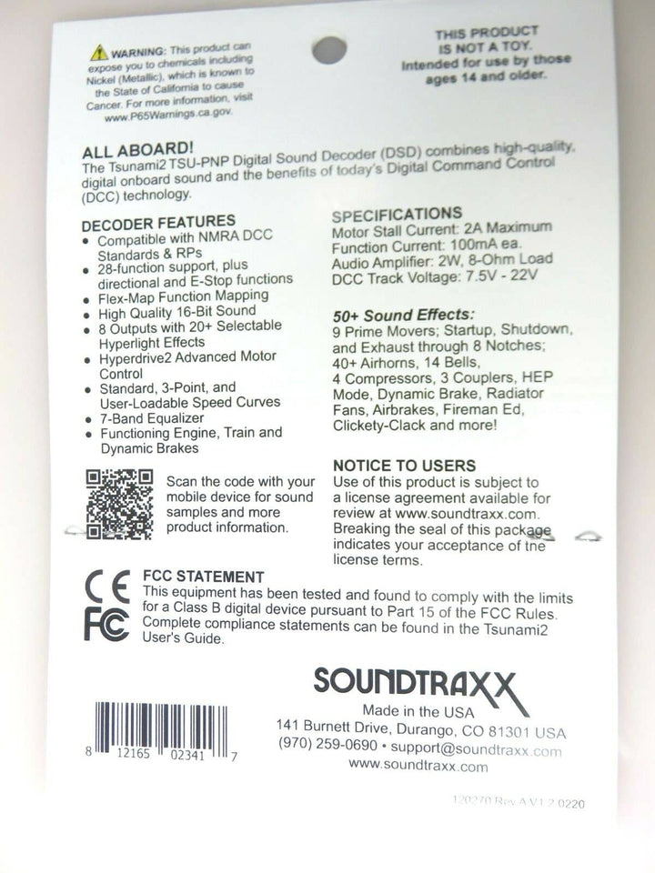 SoundTraxx 885814 TSU-PNP8 Tsunami 2 Digital Sound Decoder GE Diesel Locomotive image 3