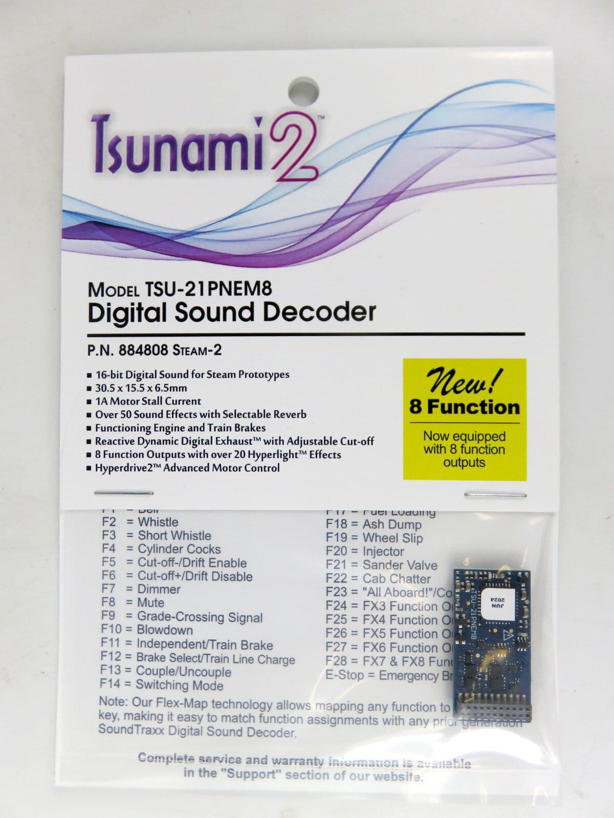 21 Pin Decoder Pi Out SoundTraxx 884808 TSU-21PNEM8 21-pin Tsunami 2 Sound Decoder Steam-2 ...