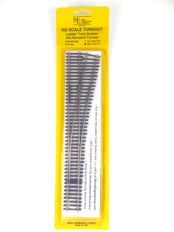 Micro Engineering HO 14-711 Code 83 Ladder Track System Turnout #5a Right Hand