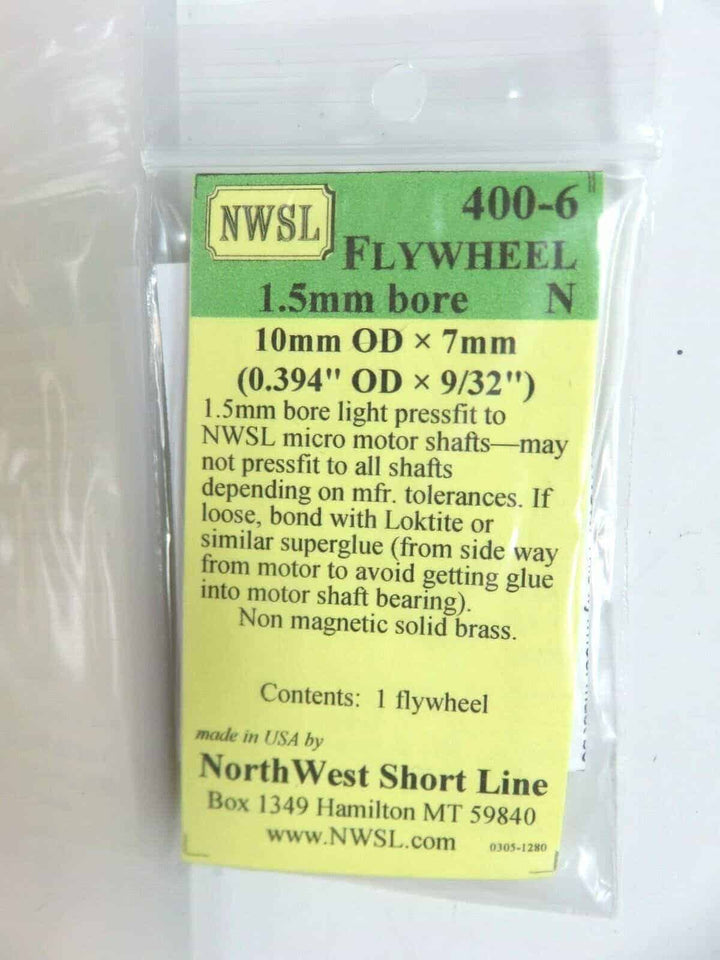 Northwest Short Line #400-6 NWSL Brass 10 MM Flywheel for N Scale Locomotives image 1