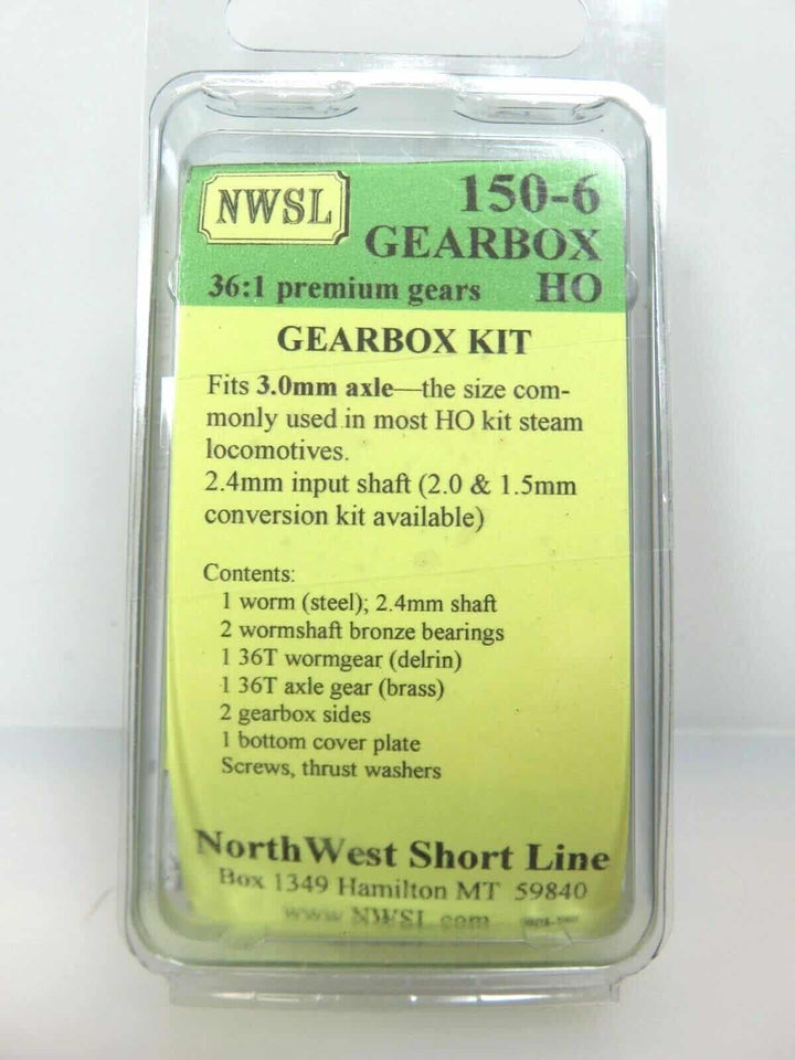Northwest Short Line #150-6 NWSL 0.3 Mod 36-1 Idler Gearbox Kit 3mm Axle NIB image 3