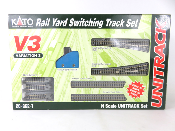 Kato 20-862-1 N Scale V3 Unitrack Rail Yard Switching Track Set NIB