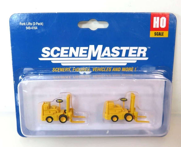 Walthers SceneMaster 949-4164 HO Scale Forklift 2-Pack Yellow Assembled NIB image 0