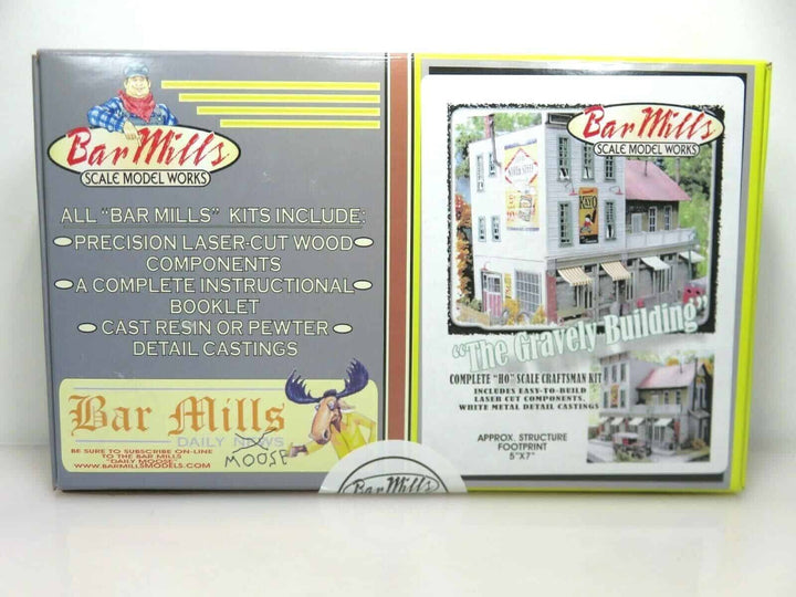 Bar Mills Scale Model Works #882 HO Scale "The Gravely Building" Kit NIB image 1