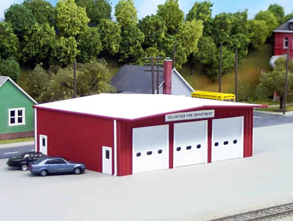 Pikestuff 541-0192 HO Scale Fire Station Red NIB image 0