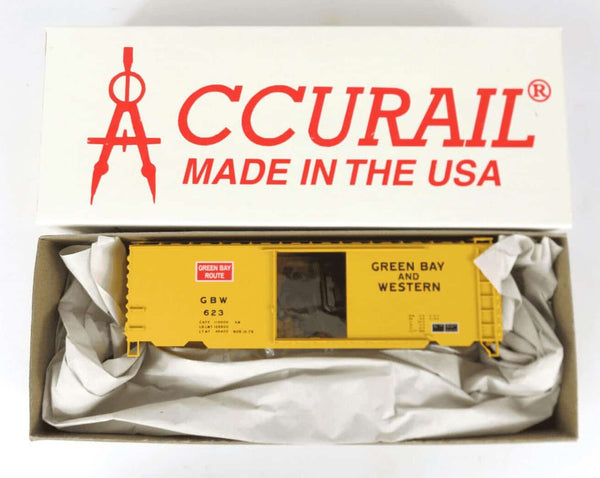 Accurail 3443 HO Scale 40' PS-1 Steel Boxcar GB&amp;W Green Bay and Western #623 image 0