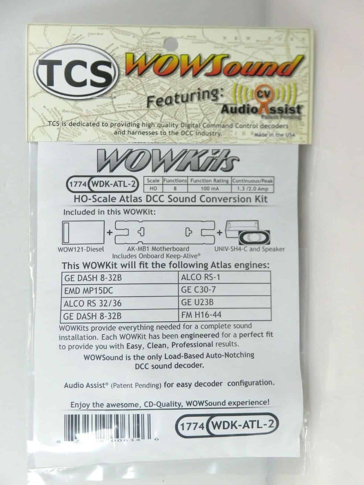 Train Control Systems TCS HO 1774 WDK-ATL-2 Atlas DCC WOWSound Conversion Kit V4 image 1