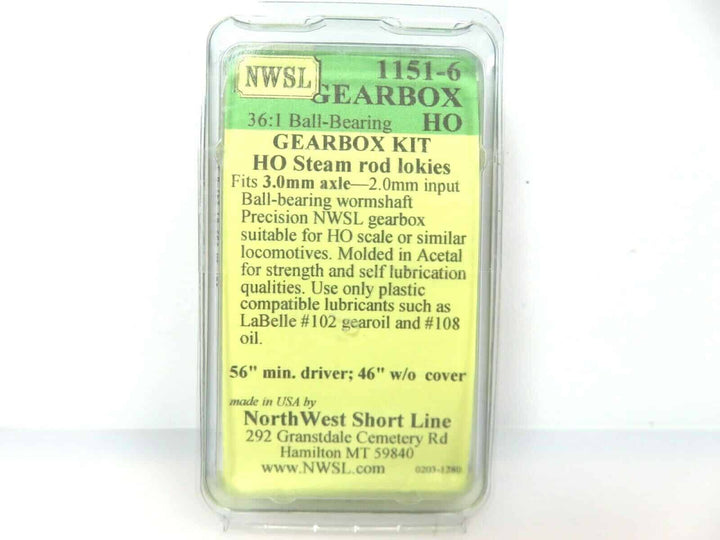 Northwest Short Line #1151-6 NWSL 0.3 Mod 36-1 Non-Idler BB Gearbox Kit 3mm Axle image 3