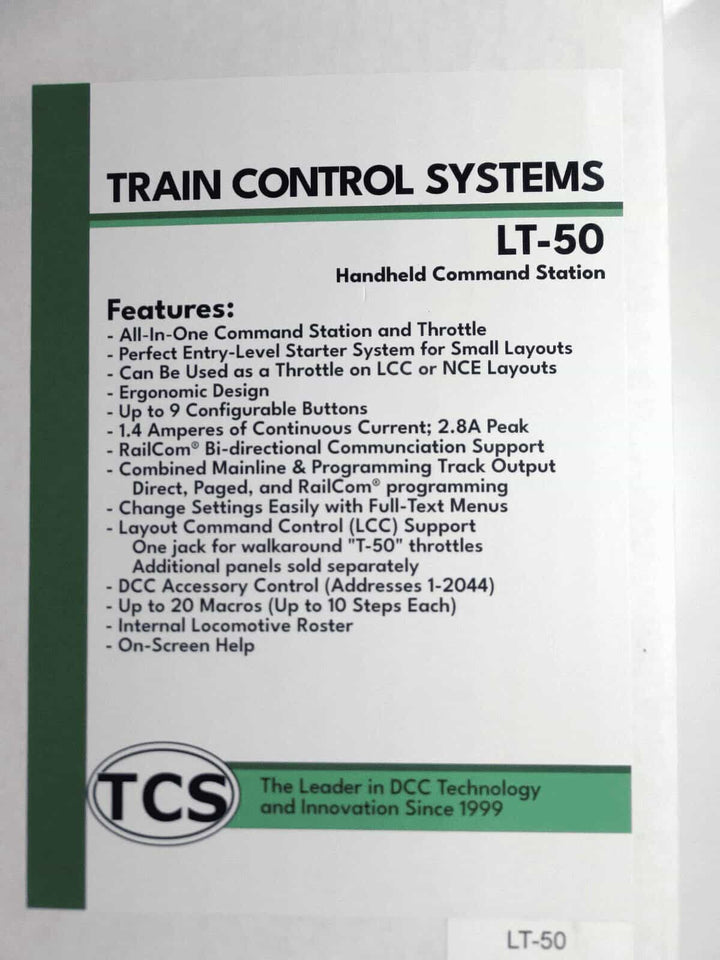TCS Train Control Systems DCC LT-50 Stater System Handheld Layout Throttle NIB image 2