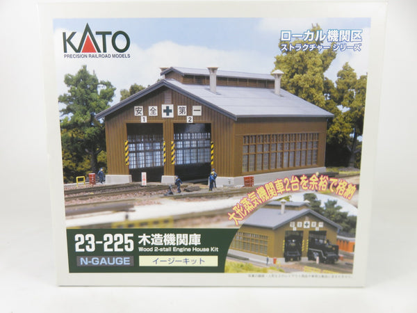 Kato 23-225 N-Scale 2-Stall Wooden Engine House Kit NIB