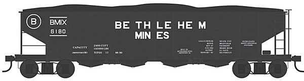 Bowser 43002 HO H21a 4-Bay Hopper with Clamshell Doors Bethlehem Mines 6200 NIB image 0