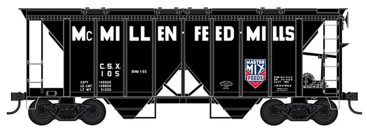 Bowser #42761 HO Scale 70-Ton 2-Bay Covered Hopper McMillen Feed Mills #109 image 0