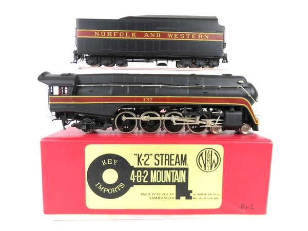 Key Imports Brass HO Scale Norfolk & Western K-2 4-8-2 Mountain Steam Locomotive