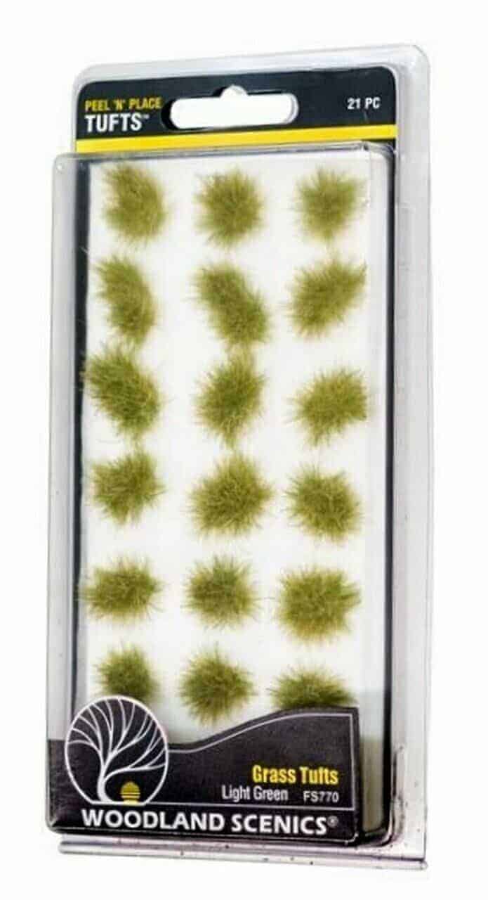 Woodland Scenics FS770 Light Green Grass Peel 'n' Place Tufts 21pc image 0