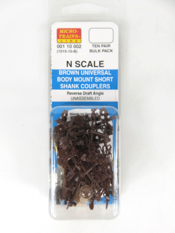 Micro-Trains 00110002 N Scale Universal BMC Short Shank Brown Bulk 10pr. NIB